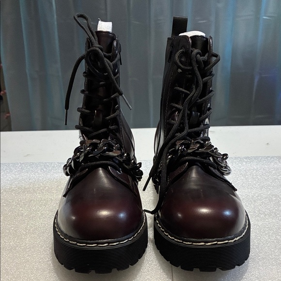 UNIONBAY Women's Combat Boots - Dark Brown and Black - Picture 2 of 7